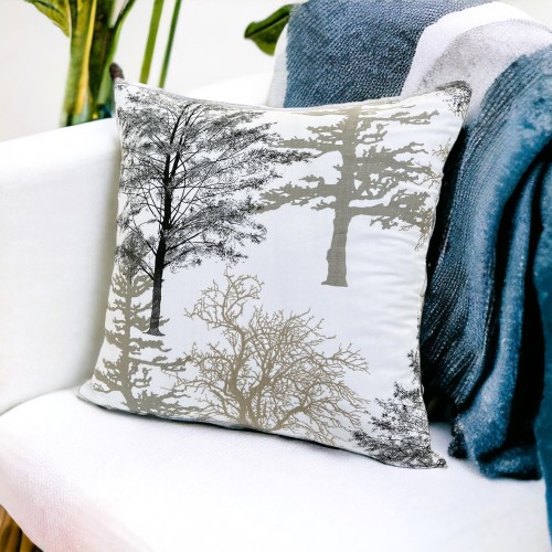 Bawełniana poszewka z motywem drzew bez liści