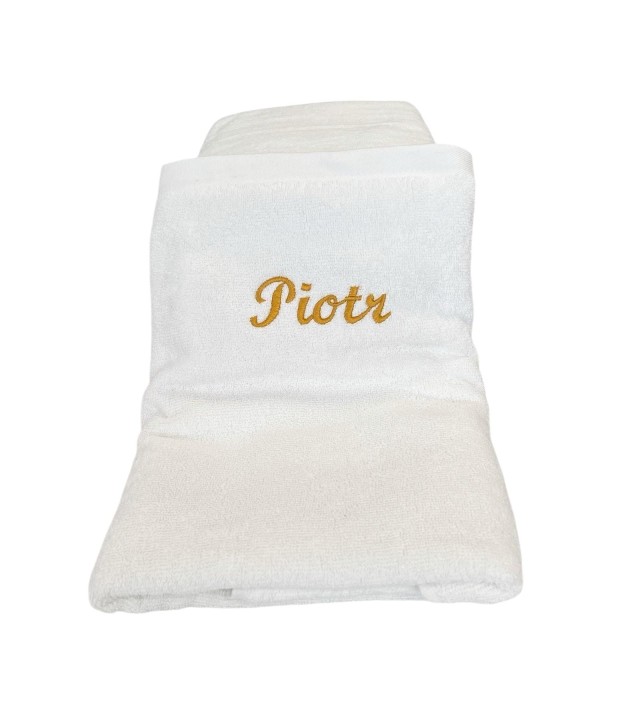 Bawełniany ręcznik pętelkowy z haftem 70×140 cm