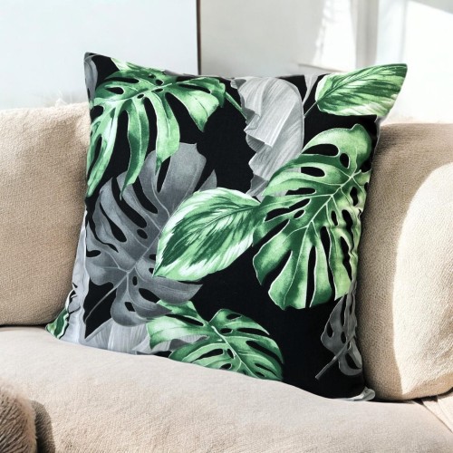 Bawełniana poszewka na poduszkę z motywem liści monstery