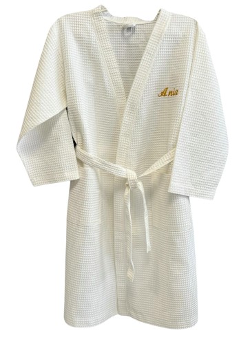 bawełniany szlafrok unisex z personalizowanym haftem