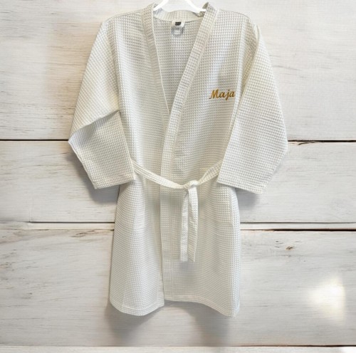 bawełniany szlafrok unisex z personalizowanym haftem
