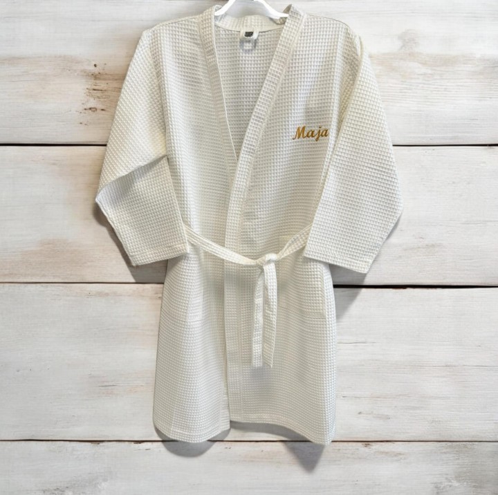 bawełniany szlafrok unisex z personalizowanym haftem