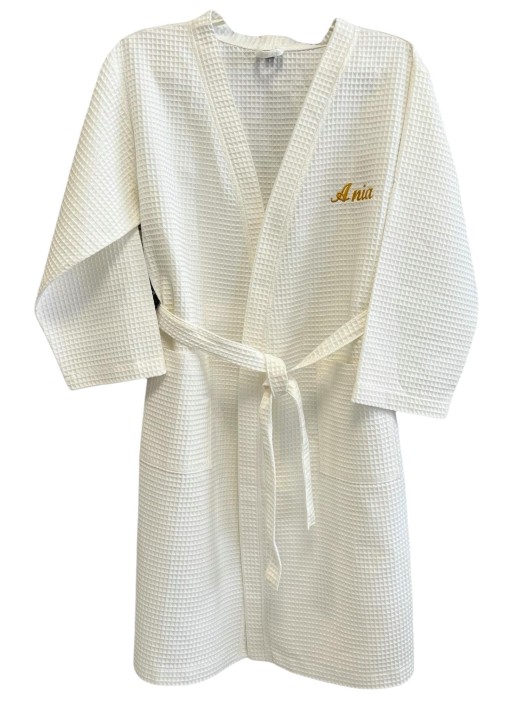 bawełniany szlafrok unisex z personalizowanym haftem