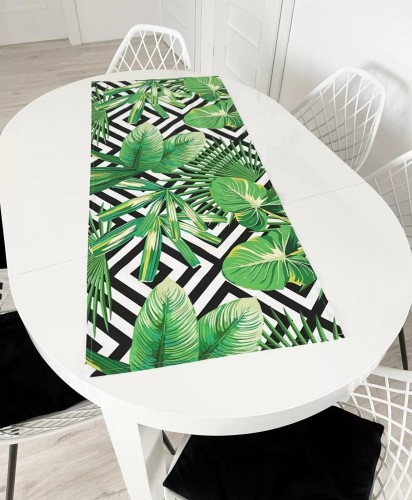 bawełniany bieżnik tropikalne liście