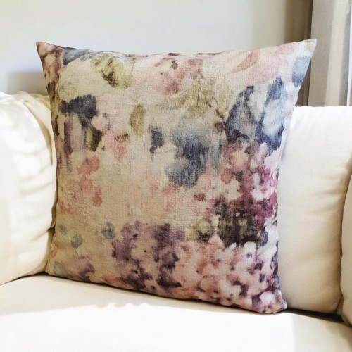 welurowa poszewka na poduszkę kwiecisty wzór