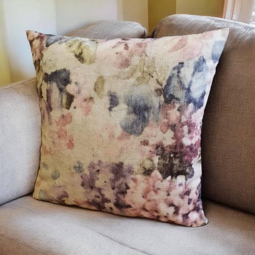 welurowa poszewka na poduszkę kwiecisty wzór