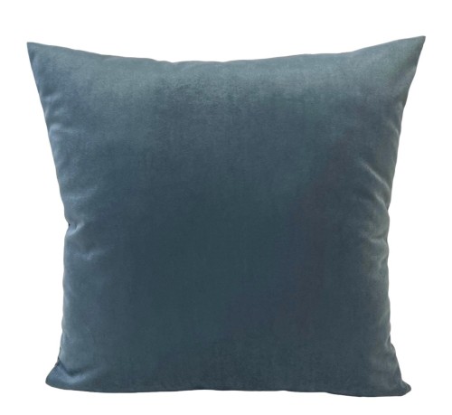 welurowa poszewka na poduszkę niebiesko-szary