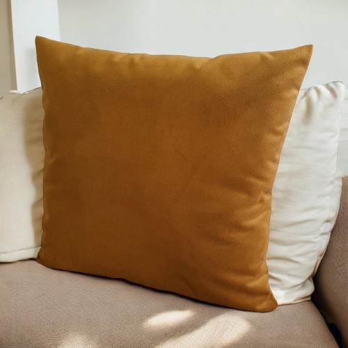 welurowa poszewka na poduszkę musztardowy