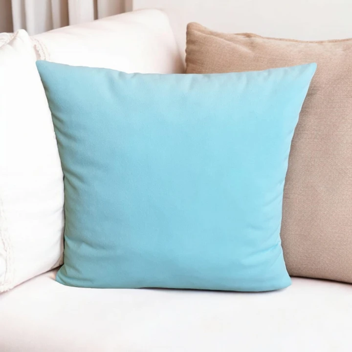 welurowa poszewka na poduszkę błękitny