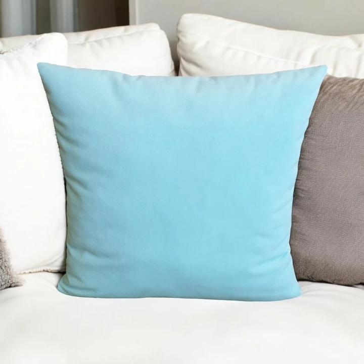welurowa poszewka na poduszkę błękitny