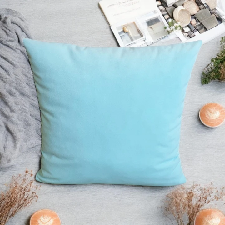 welurowa poszewka na poduszkę błękitny