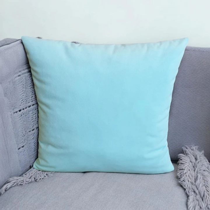 welurowa poszewka na poduszkę błękitny