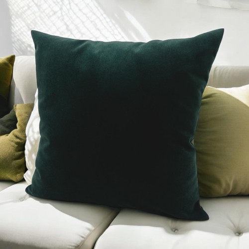 welurowa poszewka na poduszkę butelkowa zieleń