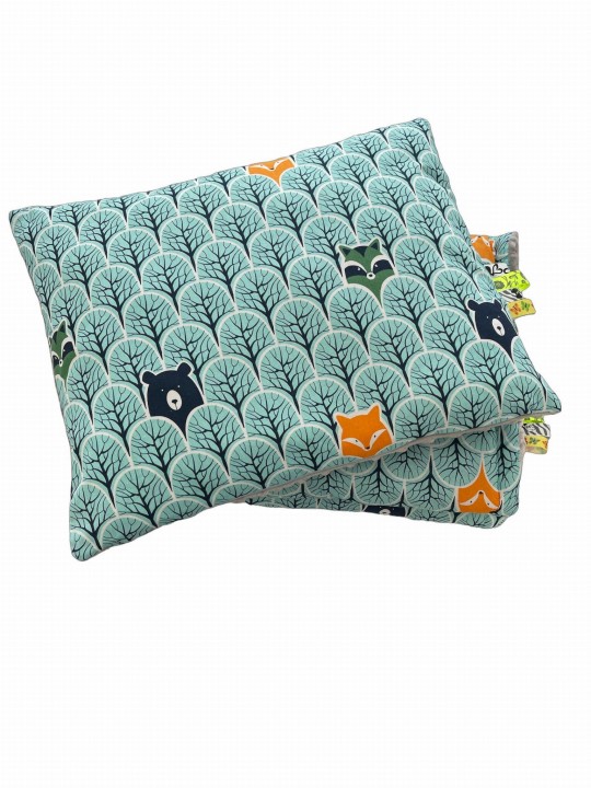 Kocyk dziecięcy z poduszką – minky i bawełna 100×135, podusia 40×50