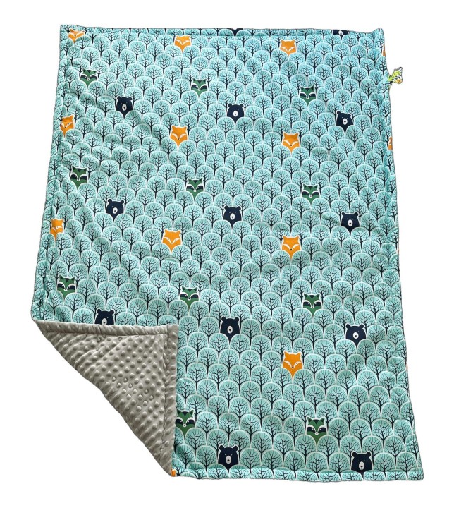 Kocyk dziecięcy z poduszką – minky i bawełna 100×135, podusia 40×50